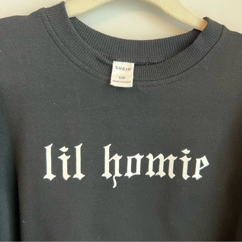 Black 'Lil Homie' Kids Sweatshirt - Picture 3 of 10